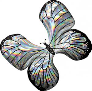 Iridescent Butterfly helium shape balloon by Anagram.