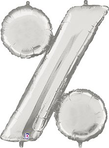 MEGALoons Percent % Silver balloon by Anagram.