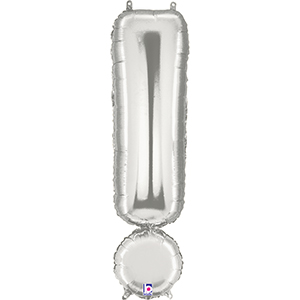 MEGALoons Exclamation Mark ! Silver balloon by Anagram.
