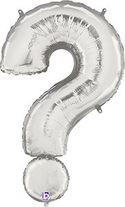 MEGALoons Question Mark ? Silver balloon by Anagram.