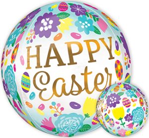 Easter Eggs Tulips Orbz balloon by Anagram.