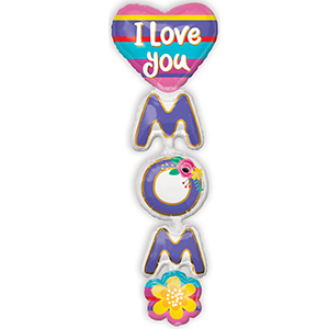 I Love Mom helium shape by Anagram.