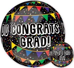 Congrats Grad Bunting Orbz balloon by Anagram.