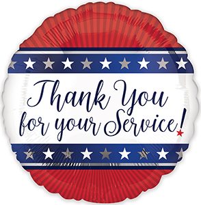 Thank You For Your Service Standard balloon by Anagram.