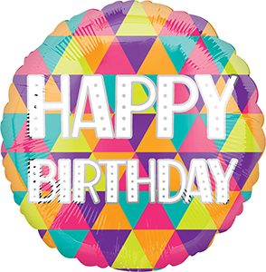Colorful Triangles Happy Birthday Standard balloon by Anagram.