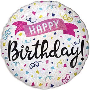 Happy Birthday Sparkle Banner Standard Holographic balloon by Anagram.