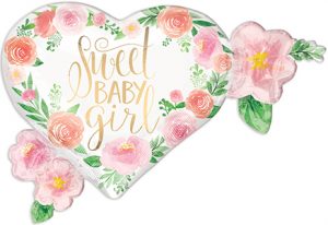 Floral Baby Girl helium shape balloon by Anagram.