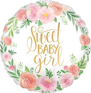 Floral Baby Girl Standard balloon by Anagram.