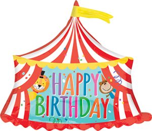 Circus Tent Happy Birthday helium shape by Anagram.