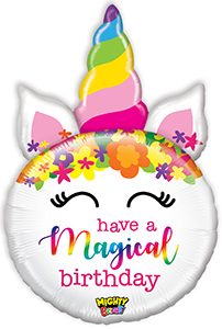 Have a Magical Birthday Unicorn Mighty Bright helium shape balloon.