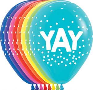 11 inch Yay Confetti Assortment of Betallatex balloons.
