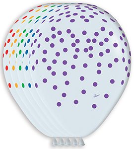 11 inch Rainbow Confetti Betallatex balloon.