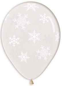 11 inch Clear Snowflake Betallatex balloon.