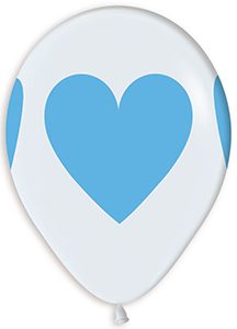 11 inch Baby Blue Hearts Betallatex balloon.