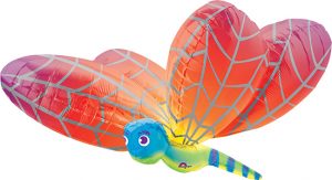 Rainbow Dragonfly helium shape balloon by Anagram.