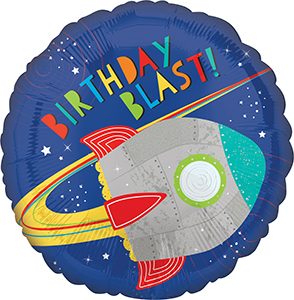 Blast Off Birthday Standard ballon by Anagram.