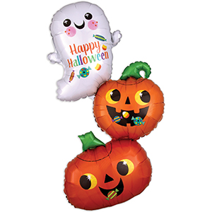 Ghost Pumpkin Stack helium shape balloon by Anagram.