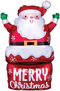 Santa In Chimney helium shape balloon by Anagram.