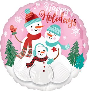 Happy Holidays Snow Family Standard balloon by Anagram.