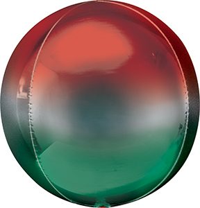 Ombre Red Green Orbz balloon by Anagram.