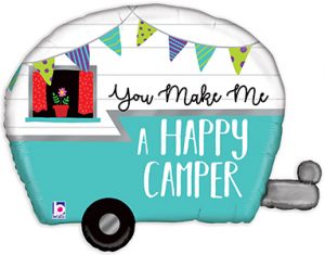 Happy Camper helium shape balloon by Betallic.